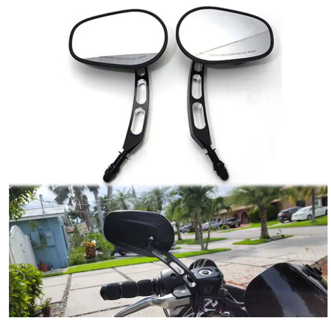 Universaalit mustat custom-peilit Harley Davidson -moottoripyöriin (8mm kiinnitys)