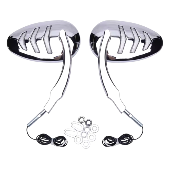 BILLET Musta/Krominen LED Arrow -peilit (pari)