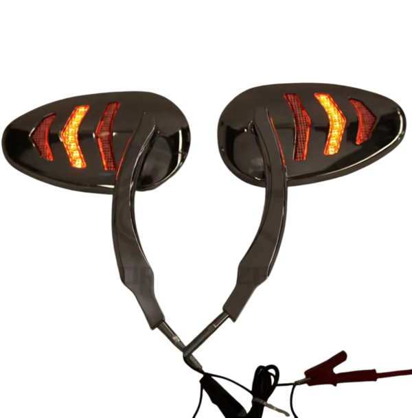 BILLET Musta/Krominen LED Arrow -peilit (pari)