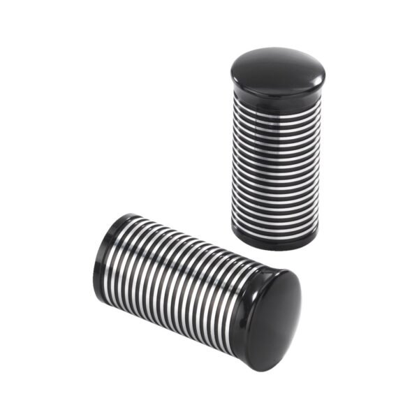 Kustom Tech, FL ohjaustangon päätykappaleet. Uurrettu musta CC-alumiini