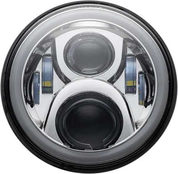 7" LED HALO HEADLIGHT WITH MOUNTING RING - CHROME ECE