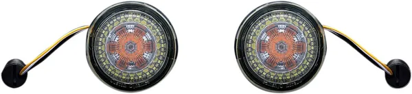 AMBER/WHITE DYNAMIC RINGSWITH SMOKED LENSES - BULLET 1157