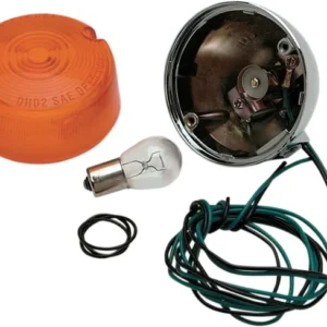 TURN SIGNAL REAR W/AMBER LENS - SNGL FILAMENT - CHROME