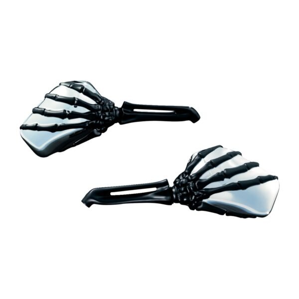 Kuryakyn, Skeleton-hand mirror set. Black hand, chrome head