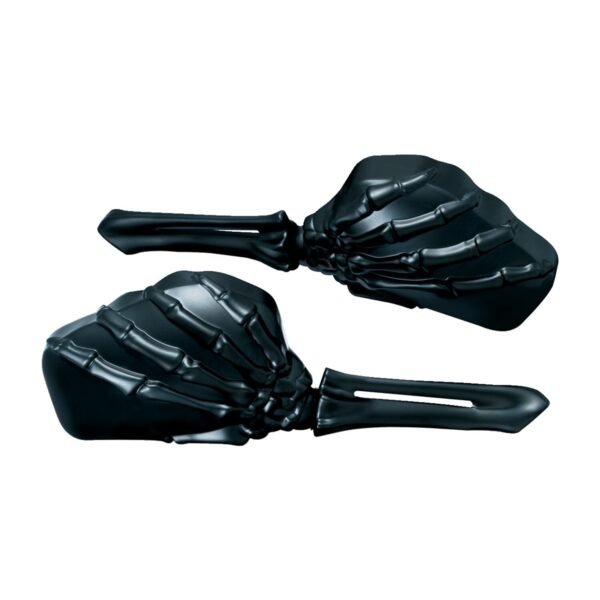 Kuryakyn, Skeleton-hand mirror set. Black hand, black head