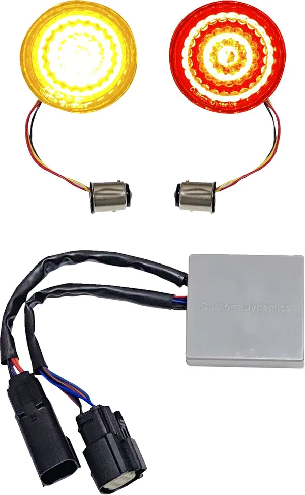 SMART AMBER/RED 1157 TURN SIGNALS WITH SMOKED LENS & CONTR.
