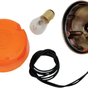 TURN SIGNAL W/AMBER LENS - HD 86-UP - CHROME