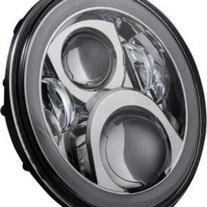 83881826881679fa5d9a2d2e44f7d145_600.webp 7" LED HALO HEADLIGHT WITH H4 WIRING HARNESS - CHROME ECE