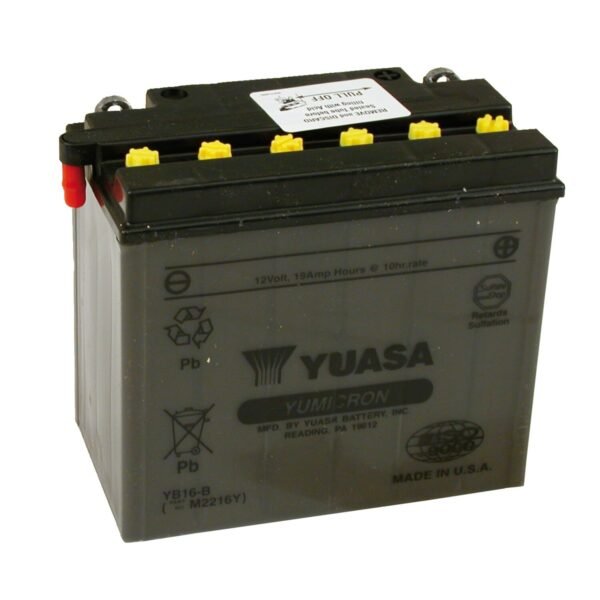 Yuasa, Yumicron 12V lead-acid battery YB16-B. 19Ah