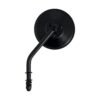 Steel 4" round mirror. Black, short stem