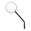 Steel 4" round mirror. Black, long stem