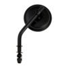 Steel 3" round mirror. Black, short stem