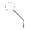 Steel 3" round mirror. Chrome, long stem