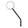 Steel 3" round mirror. Black, long stem