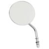 Steel 3" round mirror. Chrome, short stem