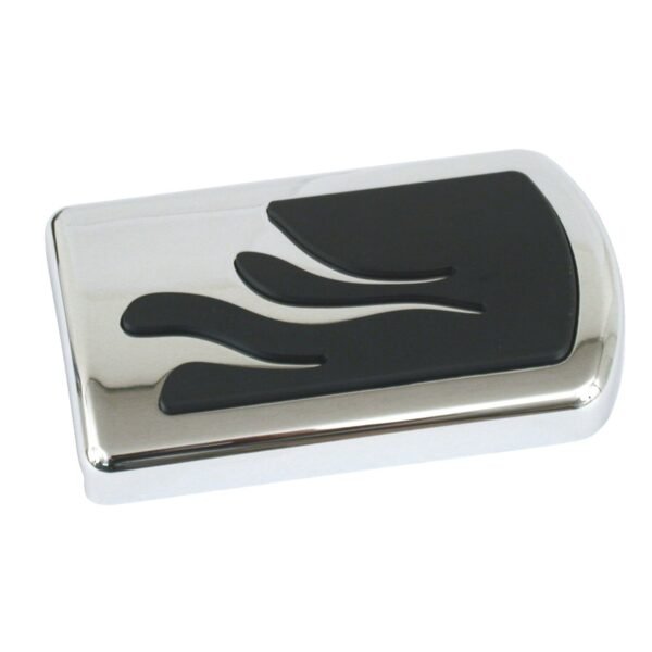 Brake pedal pad, flame. Chrome