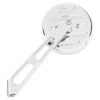 Mini-round aluminum mirror. Chrome, short stem, l&r