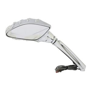 Skeleton mirror set with LED turn signals. Chrome