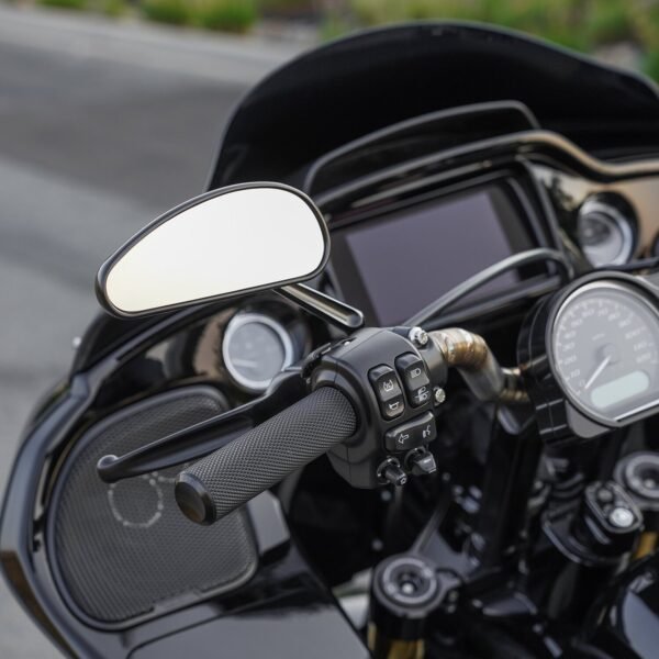 Arlen Ness, Downdraft forged mirror set. All black
