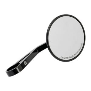 Montana round mirror, clamp-on, l&r. Black