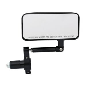 Convex in-bar mirror set, rectangular. Black