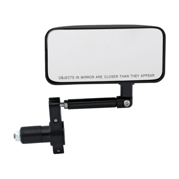 Convex in-bar mirror set, rectangular. Black