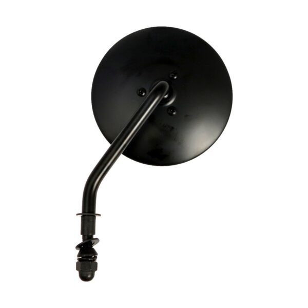 4" round custom mirror, left. Black