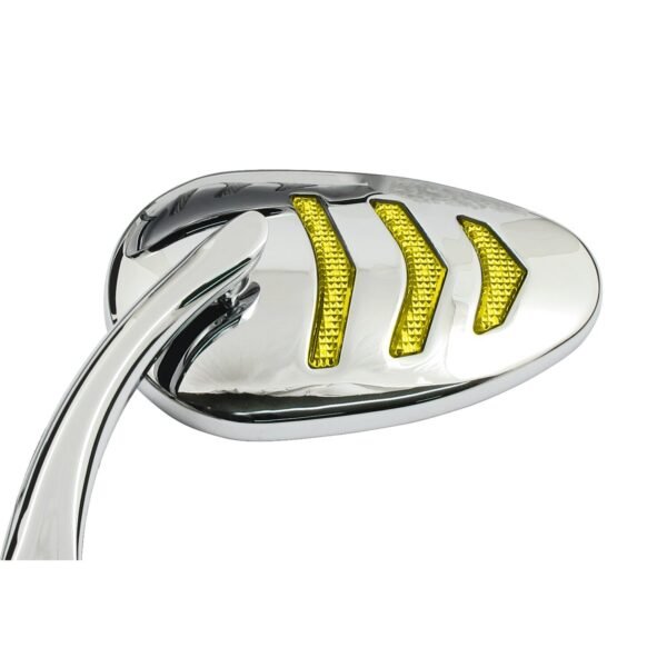 LED billet turn signal mirror set. Chrome
