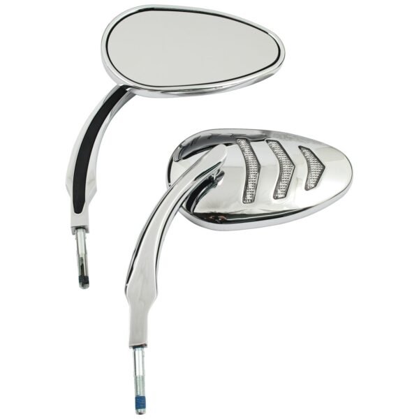 LED billet turn signal mirror set. Chrome