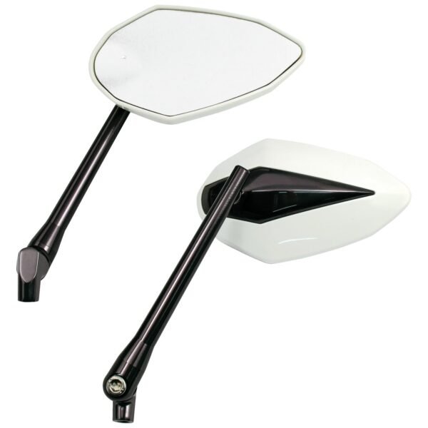 'Double Deuce' mirror set. White head & gray anodized stem