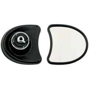 Touring fairing mount mirror kit. Single vision, black