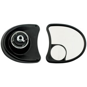 Touring fairing mount mirror kit. Dual vision, black
