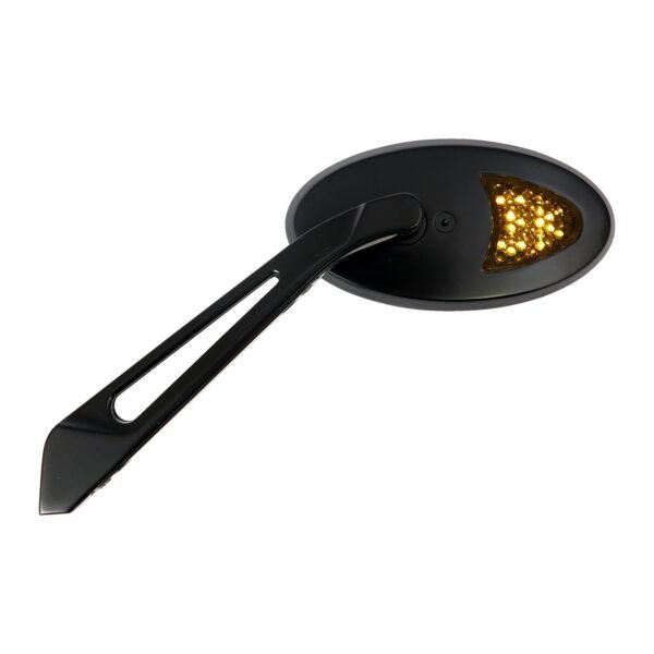 LED cateye turn signal mirror set. Black, amber front lens