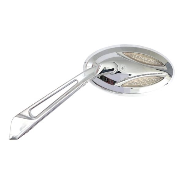 Cateye LED turn signal mirror set. Chrome