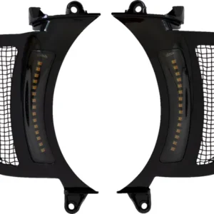 ROAD GLIDE VENT WITH AW V2 & PLUG-BLACK WITH BLACK MESH-PAIR