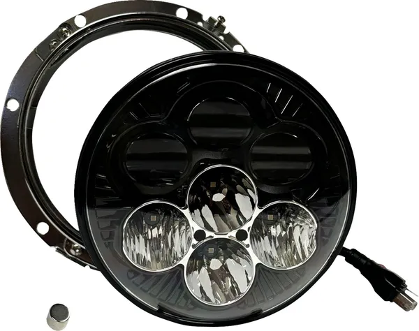 ECE COMPLIANT SHARK DEMON 7" BACKLIT HEADLIGHT WITH HARNESS
