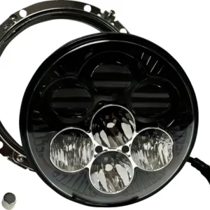 ECE COMPLIANT SHARK DEMON 7" BACKLIT HEADLIGHT WITH ADAPTER