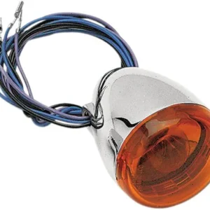 TURN SIGNAL REAR W/AMBER LENS - DBL FILAMENT - CHROME