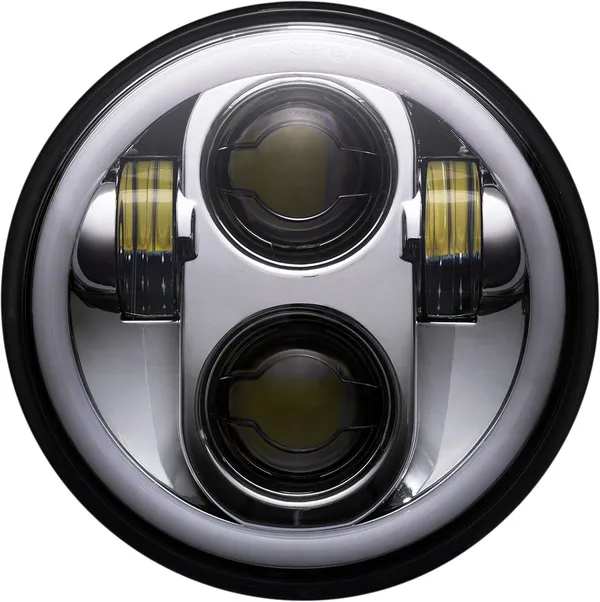 5.75 LED HEADLAMP WITH HALO - CHROME ECE
