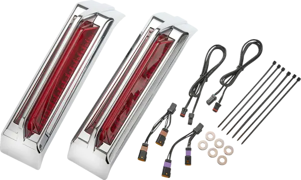 LIGHTS TAIL FILLER PANEL RED LENS CHROME