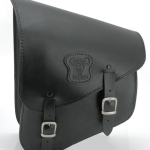 Texas Leather Softail swing arm bag - bottle holder straps