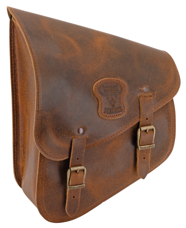 Texas Leather Softail swing arm bag - brown Ranger style Texas Leather Softail swing arm bag - brown Ranger style
