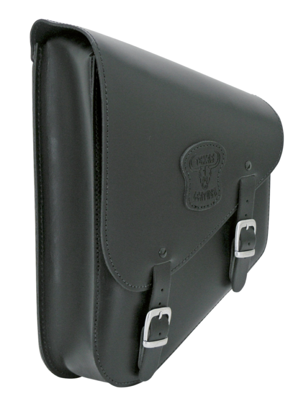 Texas Leather Softail swing arm bag - black leather, matte buckles Texas Leather Softail swing arm bag - black leather, matte buckles