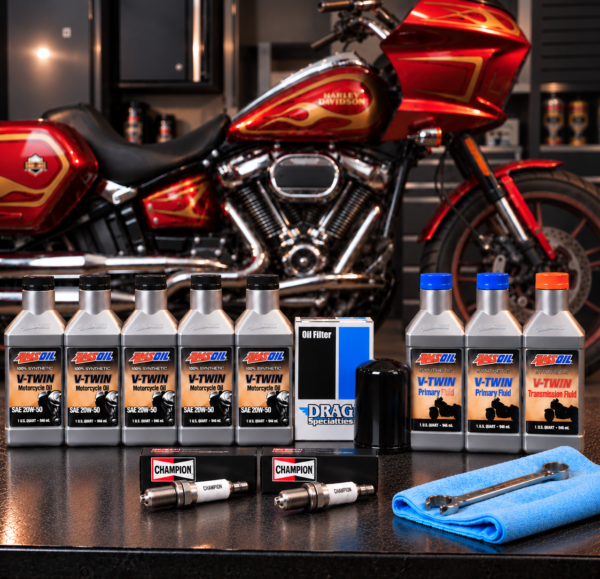 18ab3a1e-2f80-4732-a222-eab9ef1ebed4 AMSOIL Harley-Davidson huoltopaketti – öljyt, suodatin ja sytytystulpat