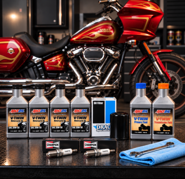 d9465d9a-b0fb-4005-b6af-802f8a767761 AMSOIL Harley-Davidson huoltopaketti – öljyt, suodatin ja sytytystulpat